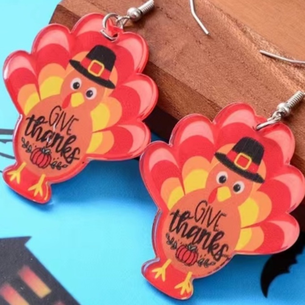 Acrylic Turkey Earrings